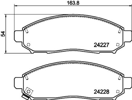 Колодки тормозные дисковые передние Nissan Pathfinder, Navara 2.0, 2.5, 3.0 (05-) Nisshinbo NP2020