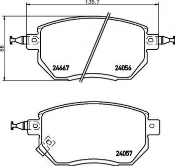 Колодки гальмівні дискові передні Nissan Murano, Qashqai 2.5, 3.5 (07-) Nisshinbo NP2024