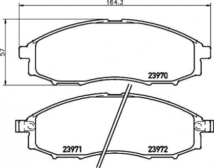 Колодки тормозные дисковые передний Nissan Navara (97-), NP300 (08-) Nisshinbo NP2027SC