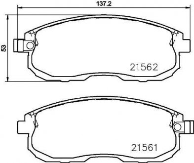 Колодки тормозные дисковые передние Nissan Juke, Tiida 1.5, 1.6 (10-) Nisshinbo NP2044 (фото 1)