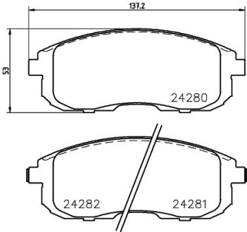 Колодки гальмівні дискові передні Nissan Juke, Tiida 1.5, 1.6, 1.8 (09-) Nisshinbo NP2046