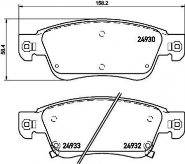 Колодки тормозные дисковые передние Infiniti FX37, FX50 3.7 (08-) Nisshinbo NP2056 (фото 1)