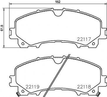 Колодки тормозные дисковые передние Nissan X-Trail III (T32) (13-)/Renault Koleos II (19-) Nisshinbo NP2060