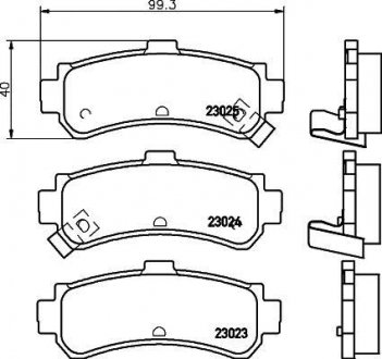 Колодки гальмівні дискові задні Nissan Almera 1.4, 1.6, 2.0 (95-00) Nisshinbo NP2064