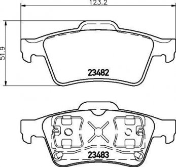 Колодки гальмівні дискові задні Renault Laguna II, Megane II 1.6, 1.8, 1.9, 2.0 (01-09) Nisshinbo NP2072