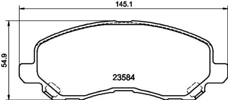 Колодки гальмівні дискові передні Mitsubishi ASX, Lancer, Outlander 1.6, 1.8, 2.0 (08-) Nisshinbo NP3009 (фото 1)