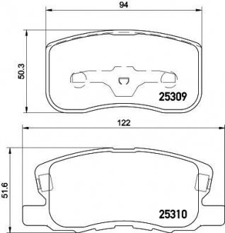 Колодки гальмівні дискові передні Mitsubishi Colt 1.1, 1.3, 1.5 (04-12) Nisshinbo NP3020