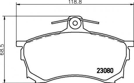 Колодки гальмівні дискові передні Mitsubishi Carisma 1.6, 1.8, 1.9 (00-06) Nisshinbo NP3027