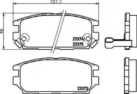 Колодки гальмівні дискові задні Mitsubishi Galant, Lancer 1.8, 2.0, 2.5 (96-03) Nisshinbo NP3034 (фото 1)