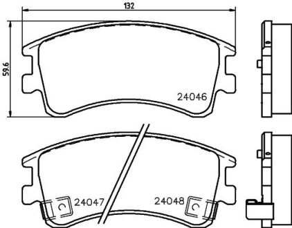 Колодки тормозные дисковые передние Mazda 6 2.0 2.3 (02-07) Nisshinbo NP5007