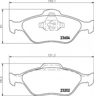 Колодки гальмівні дискові передні Mazda2 1.3, 1.4, 1.6 (03-)/Ford Fusion 1.4, 1.6 (04-12) Nisshinbo NP5008 (фото 1)