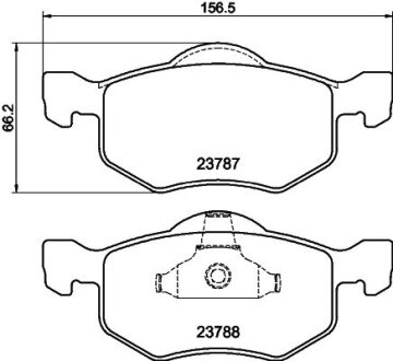 Колодки гальмівні дискові передні Mazda Tribute 2.0, 3.0 (06-08)/Ford KA 1.2, 1.3 (08-) Nisshinbo NP5028