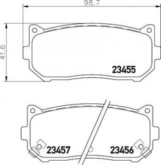 Колодки тормозные дисковые задние Kia Cerato, Carens 1.6, 1.8 2.0 (02-) Nisshinbo NP6026