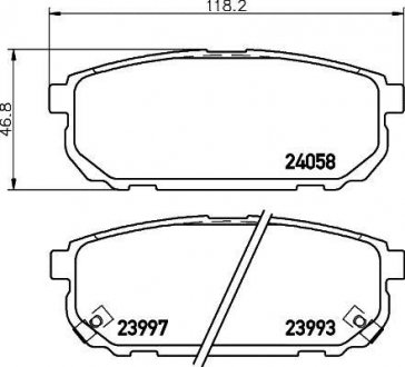 Колодки тормозные дисковые задние Kia Sorento (02-11) Nisshinbo NP6052