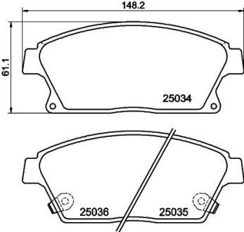 Колодки тормозные дисковые передние Chevrolet Cruze 1.6, 1.8, 2.0 (11-) Nisshinbo NP6073