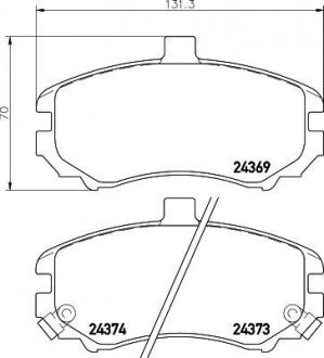 Колодки гальмівні дискові передні Hyundai Elantra 1.6, 1.8, 2.0 (00-06) Nisshinbo NP6079