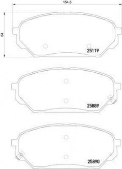 Колодки гальмівні дискові передні Hyundai ix55 3.0, 3.8 (08-) Nisshinbo NP6086