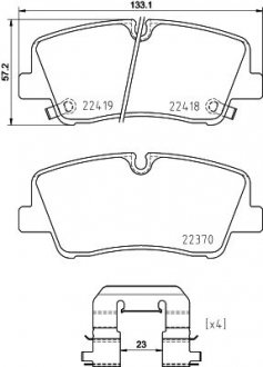 Колодки тормозные дисковые задние Strong Ceramic Hyundai H350 (15-) Nisshinbo NP6132SC