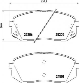 Колодки гальмівні дискові Kona (OS, OSE, OSI) (17-), Sonata VI (YF) (09-15), So Nisshinbo NP6145