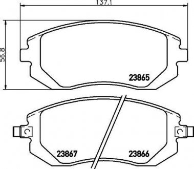 Колодки гальмівні дискові передні Subaru Forester, Impreza, Legacy, Outback 2.0, 2.5 (06-) Nisshinbo NP7001