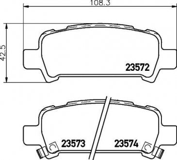 Колодки тормозные дисковые задние Subaru Legacy, Outback 2.0, 3.0 (03-) Nisshinbo NP7003