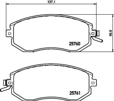 Колодки тормозные дисковые передние Subaru Forester, Impreza, Legacy, Outback 2.0, 2.2, 2.5 (07-) Nisshinbo NP7010 (фото 1)