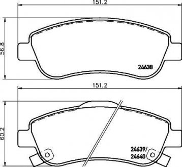 Колодки тормозные дисковые передние Honda CR-V III (07-), CR-V IV 2.0, 2.4 (12-) Nisshinbo NP8012