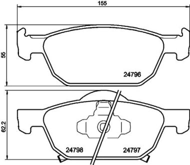 Колодки тормозные дисковые передние Honda Cicic IX 1.6, 1.8, 2., 2.2 (12-), Accord VIII 2.0, 2.4 (08-) Nisshinbo NP8018