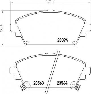 Колодки гальмівні дискові передні Honda Accord VI 1.8, 2.0, 2.3 (98-02) Nisshinbo NP8028 (фото 1)