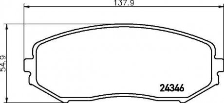 Колодки гальмівні дискові передні Suzuki Grand Vitara 1.6, 2.0, 2.4 (05-) Nisshinbo NP9003