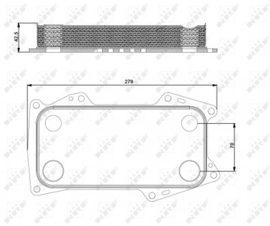 Радіатор масляний 120x37x250mm, 10 ribs DEUTZ NRF 31203