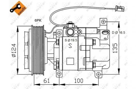 Компресор кондиціонера MAZDA 3 1.6 04- (вир-во) NRF 32233