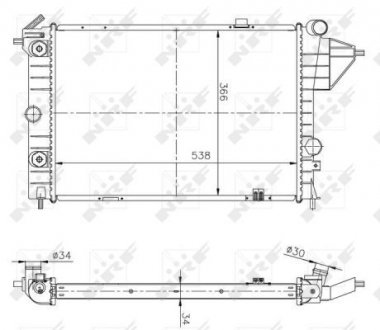 Радиатор охлаждения двигателя OPEL VECTRA (выр-во) NRF 513508A (фото 1)