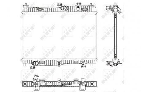 Радиатор охлаждения двигателя NRF 53043