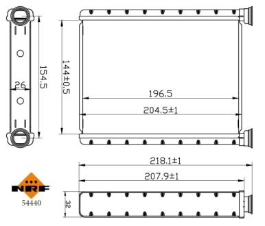 Радіатор обігріву салону NRF 54440