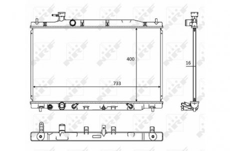 Радиатор охлаждения двигателя (AT) HONDA CR-V III 2.4 09.06- NRF 58469
