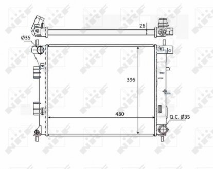 Радиатор охлаждения двигателя HYUNDAI ELANTRA, I30 KIA CEED, PRO CEE´D 1.4D/1.6D 02.11- NRF 58522 (фото 1)