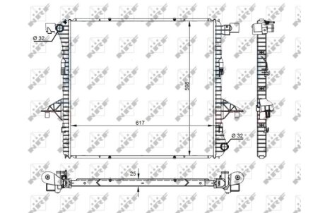 Радіатор охолодження двигуна VW AMAROK 2.0/2.0D 09.10- NRF 59145