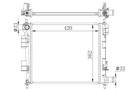 Радіатор охолодження (для авто з АКПП) Hyundai i10 1.0, 1.2 13-19 NRF 59262