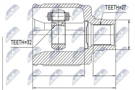 ШРКШ внутр. лів. Honda Accord IV,V 2,0i 16V Nty NPW-HD-019 (фото 1)