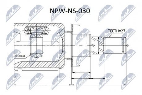 ШРКШ внутр./26mm/45zz TOYOTA CAMRY ACV40/GSV40 06-11 Nty NPW-NS-030 (фото 1)