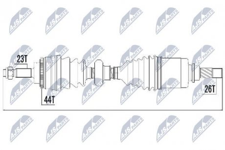 Полуось перед. лев. (+ABS) Renault Kango 1.5 Dci 02- Nty NPW-RE-017