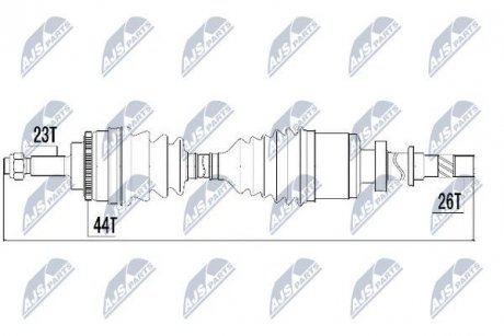 ПОВОСЬ ПРАВА (+ABS) Renault Kangoo/Megane/Scenic 23z-85mm-26z ABS Nty NPW-RE-018