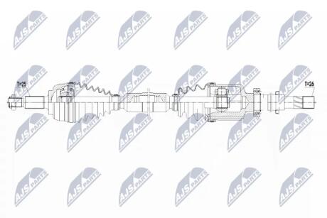 ПОВОСЬ ПРАВА 988mm Renault Fluence, Grand Scenic III, Megane CC, Megane III, Scenic III 1.5D-1.6Lpg 11.08- Nty NPW-RE-140
