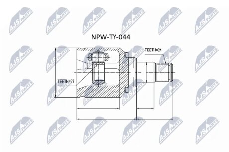 Шарнір рівних кутових швидкостей зовнішній Nty NPWTY044