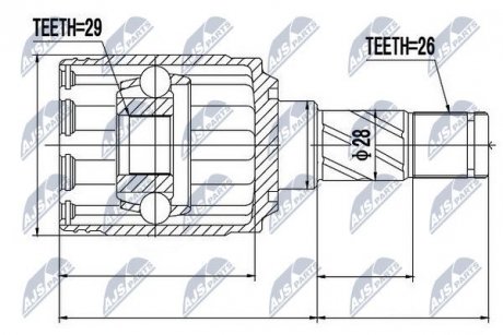 ШРКШ зовн. задн. 29X55.5X36 FORD KUGA CBV 08-12 Nty NPW-VV-007