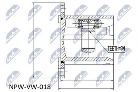 ШРКШ внутр. Audi A3 1.9/2.0Tdi 04-/VW Caddy 04- Nty NPW-VW-018