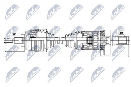 Піввісь права VW T5 Multivan 2.5 TDI 04.03 - L:952.3/A:38/K:26 Nty NPW-VW-035 (фото 1)