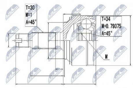 ШРКШ зовн. 30x34x88 Honda Accord 2,0 08- Nty NPZ-HD-061