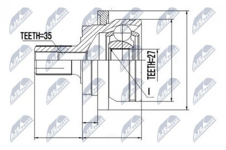 ШРКШ зовн. 35x27x81mm DB (W211) 03-09 Nty NPZ-ME-004 (фото 1)